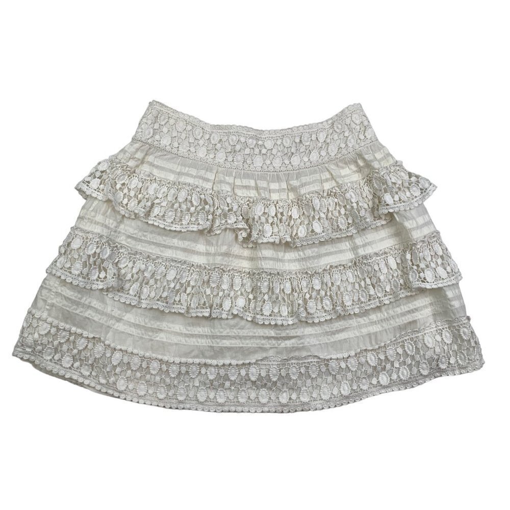 Anthropologie Leifsdottir Cottagecore Boho Lace/Crochet Skirt Women's Size 6